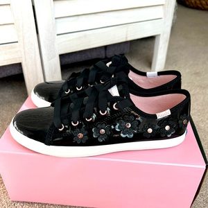 Kate Spade Girls Keds Kickstart Black Patent Size 2 NIB!